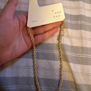 A New Day Gold Braided Necklace